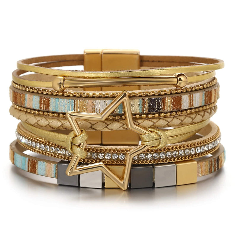 Pulseira Stella Golden | Estrela Dourada & Cores Vibrantes