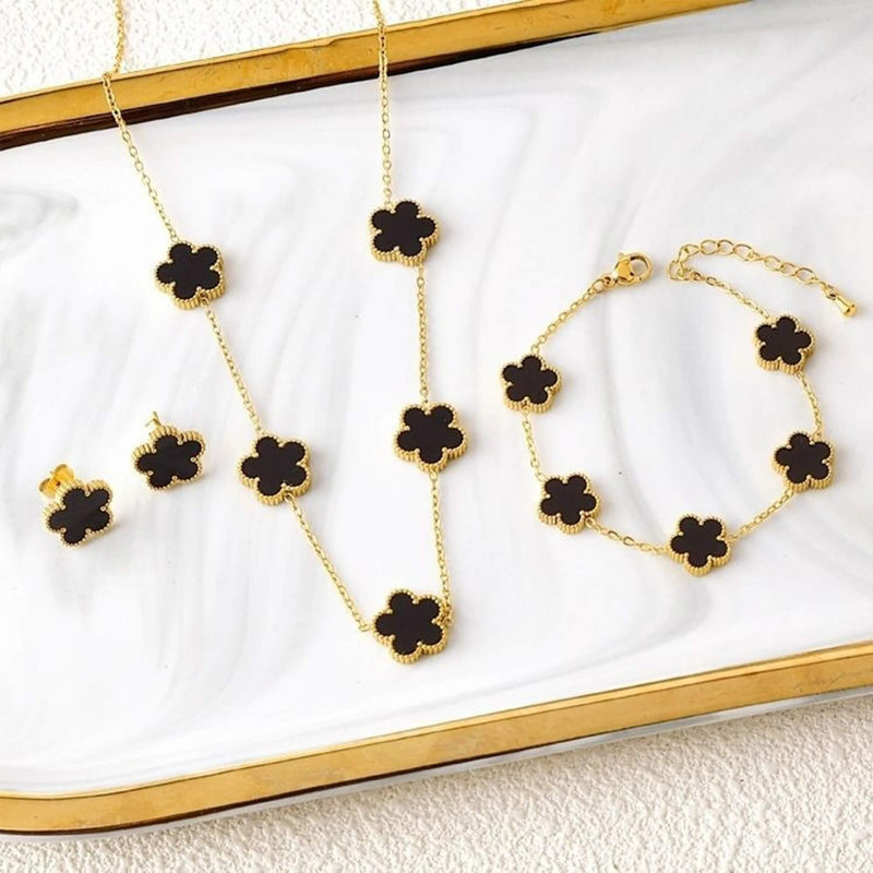 Conjunto Trevo Dourado | Joias Femininas