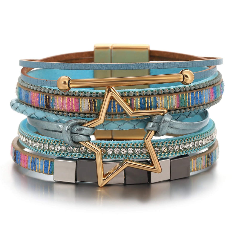 Pulseira Stella Golden | Estrela Dourada & Cores Vibrantes